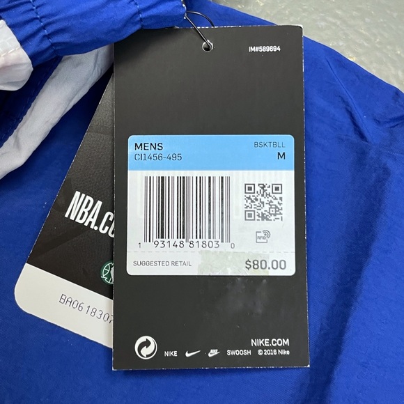 Nike NBA Philadelphia 76ers Wind Pants Royal Blue CI1456-495 Basketball - Picture 10 of 13